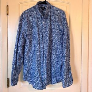 J Crew Flex Washed Floral Print Shirt